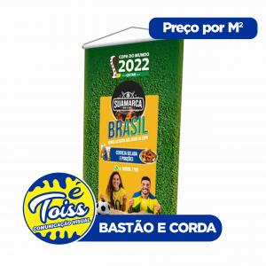 Banner M² Lona 440g  Colorido Brilho Bastão e Cordão 